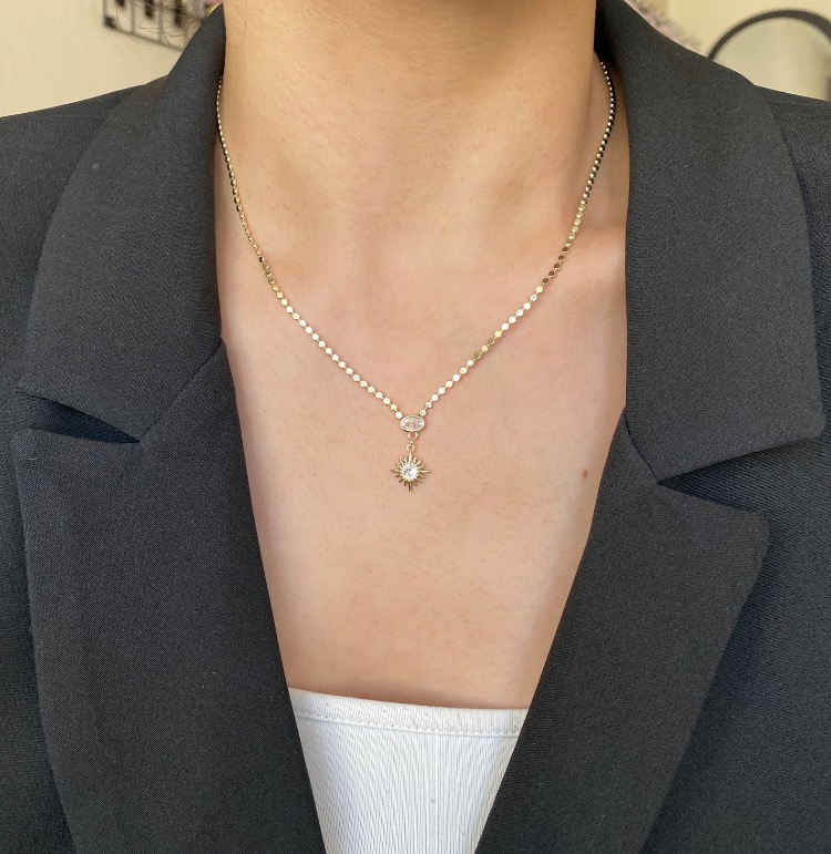 gold luna kolye | altın kaplama