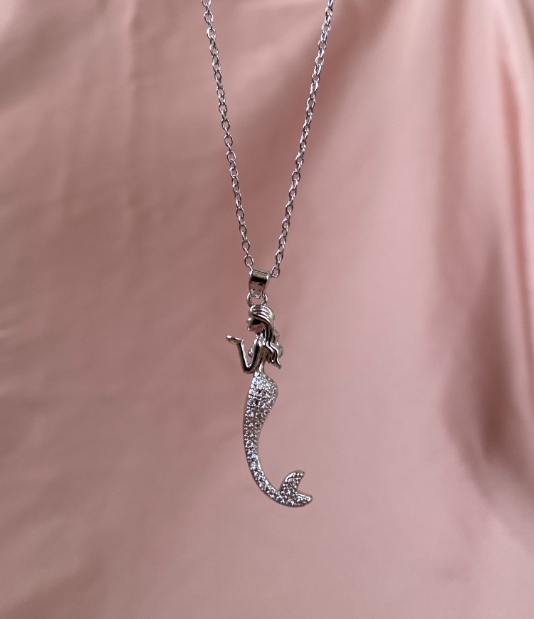 silver mermaid kolye | çelik