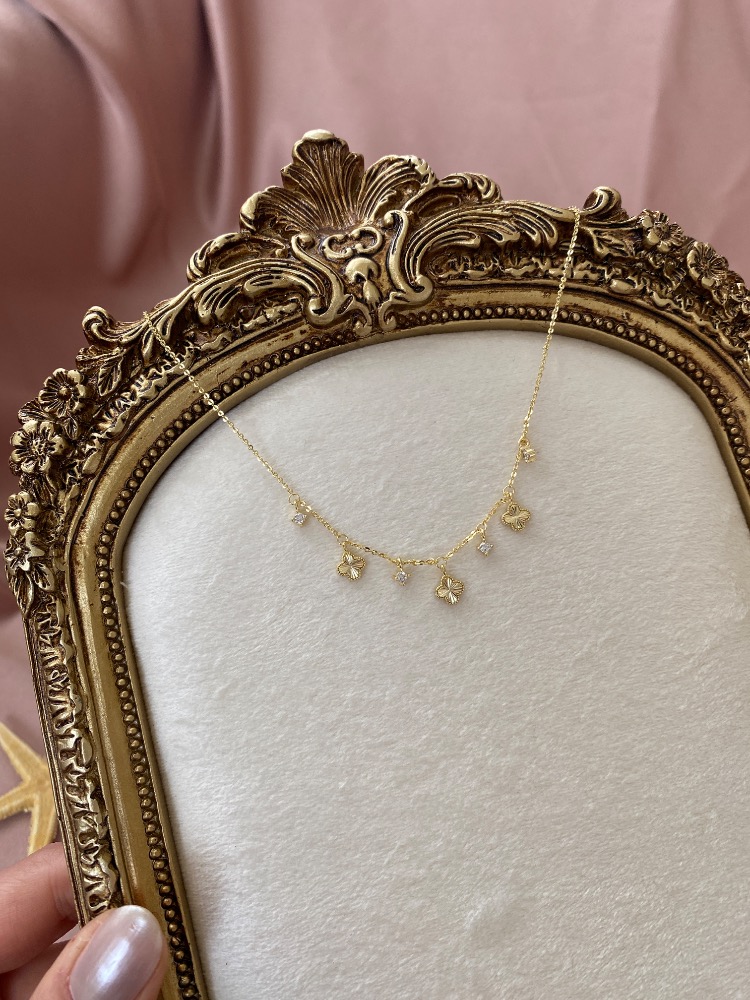 gold mini yonca kolye | altın kaplama