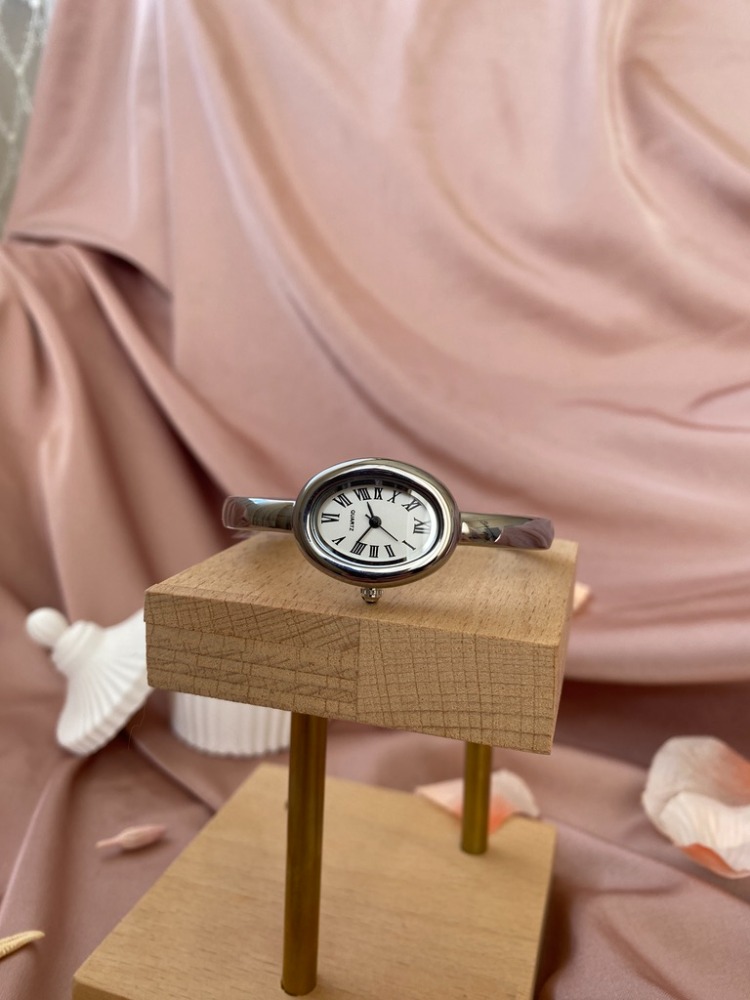 silver beyaz vintage basic saat