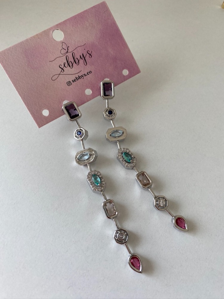 silver chakras küpe | altın kaplama