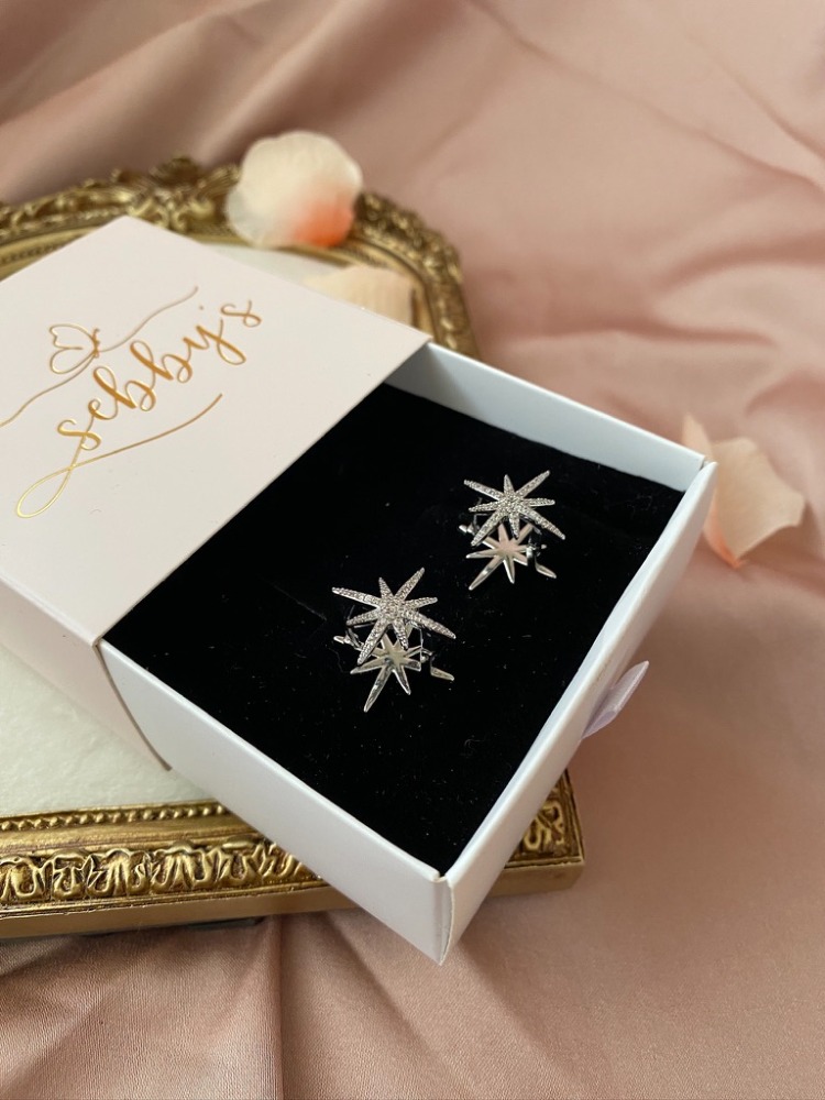 silver sparkle küpe | altın kaplama
