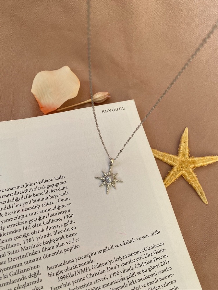 pearl star kolye | çelik