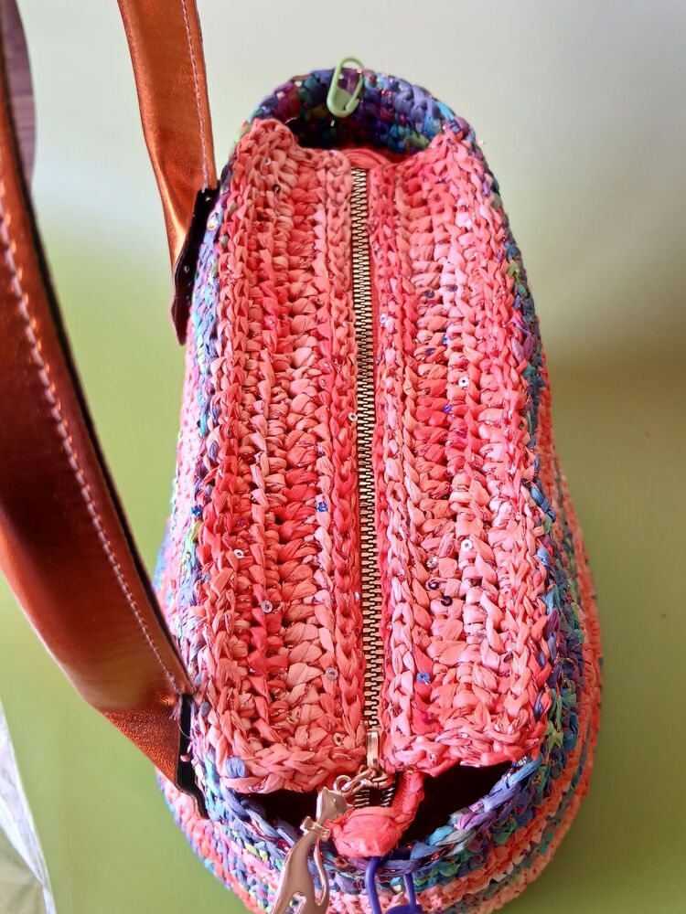 Disco Turuncu Boho Stil( Çanta&Küpe)