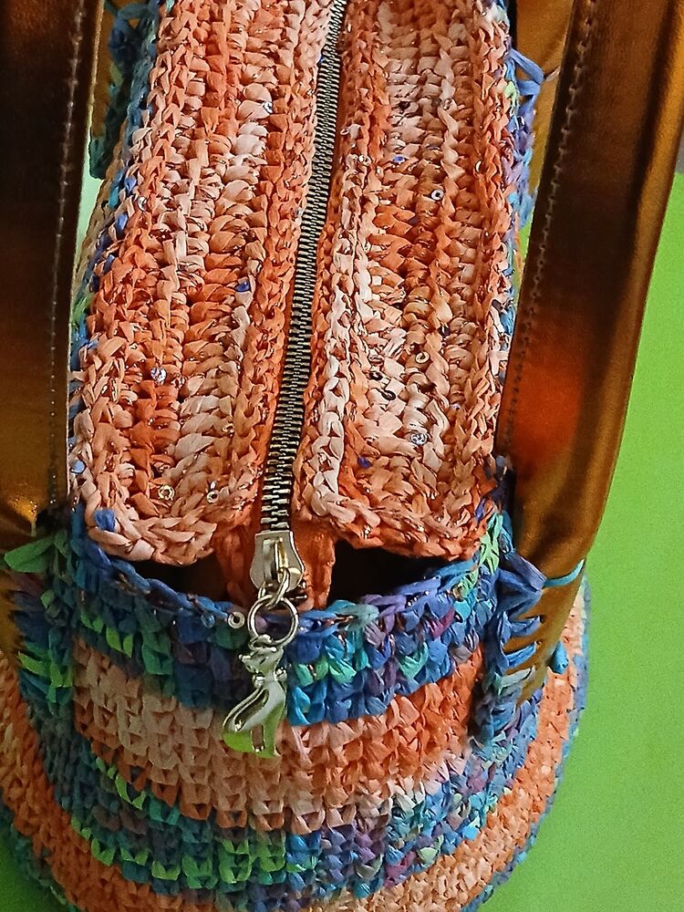 Disco Turuncu Boho Stil( Çanta&Küpe)