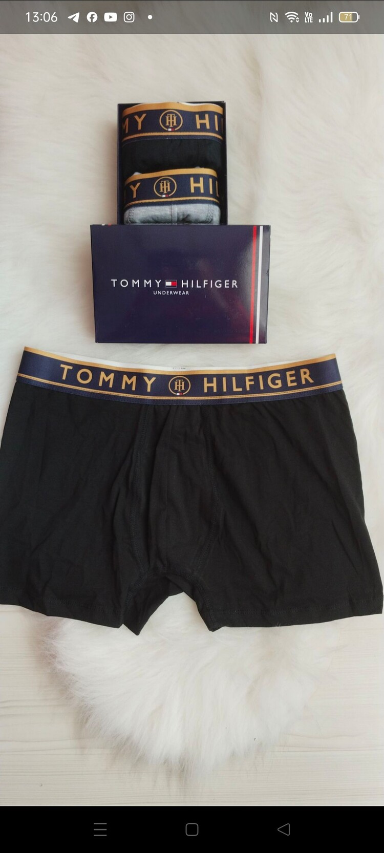 L Tommy Hilfiger üçlü erkek boxer