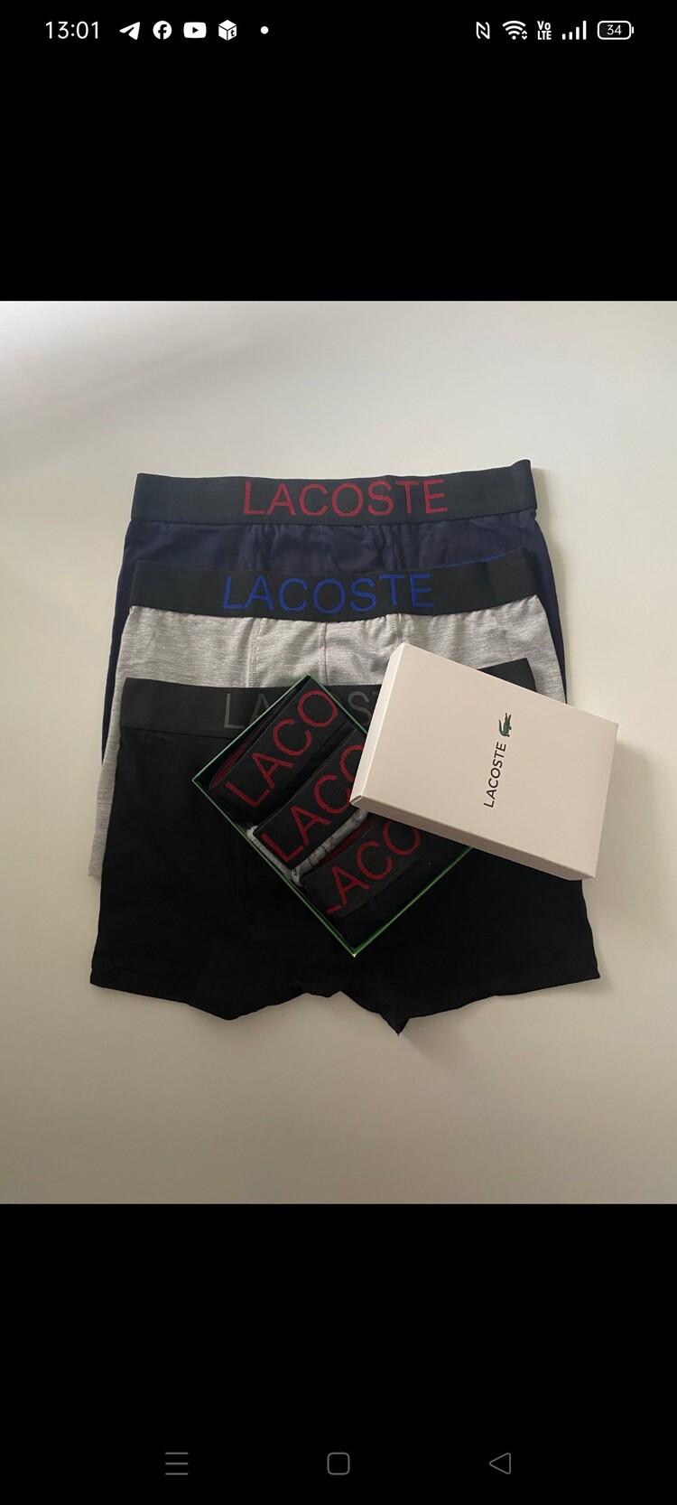 Lacoste erkek üçlü boxer