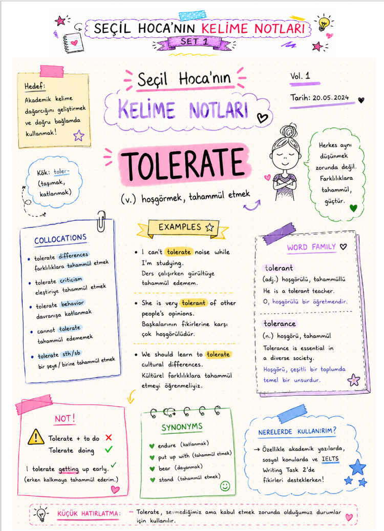 Seçil Hoca'nın Kelime Notları