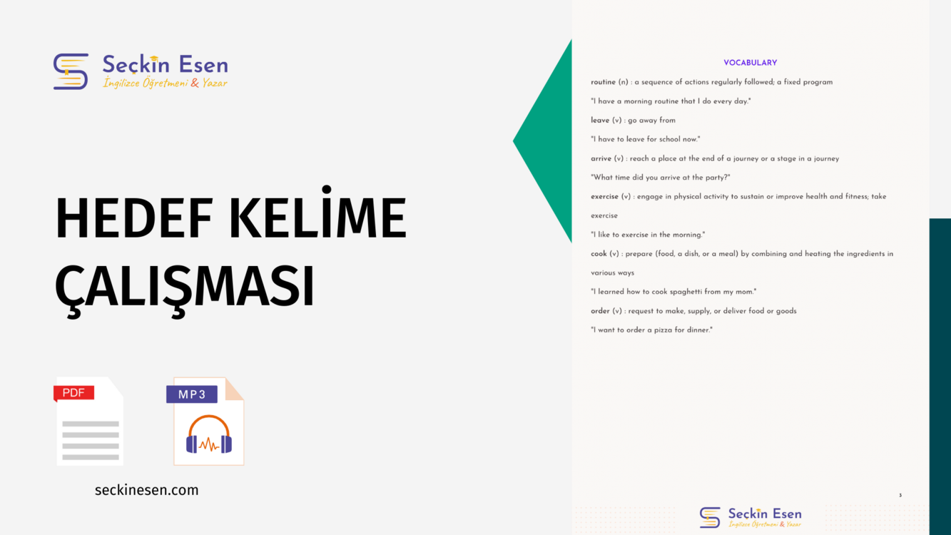 3 ADET A1/A2 Seviye İngilizce Okuma ve Dinleme Egzersizi PDF + MP3