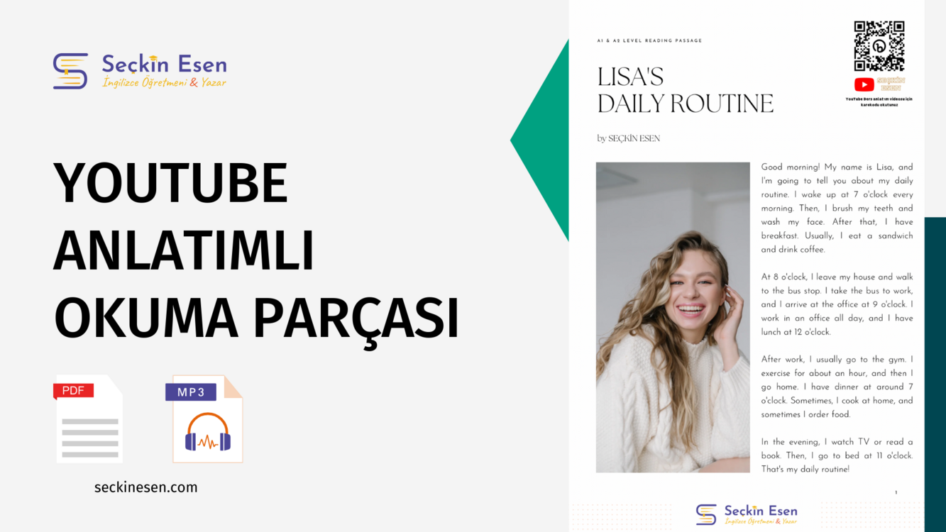 3 ADET A1/A2 Seviye İngilizce Okuma ve Dinleme Egzersizi PDF + MP3