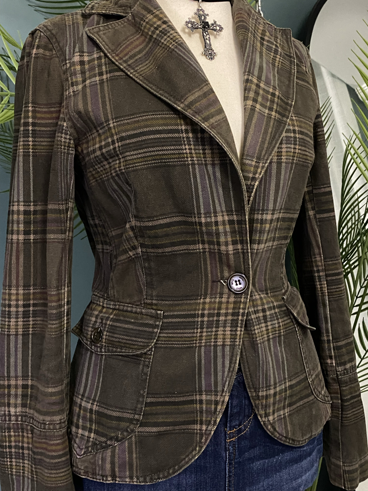 MNG Plaid Blazer
