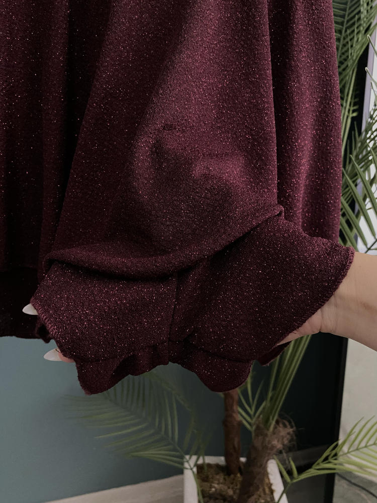 Burgundy Glitter Strapless Dress