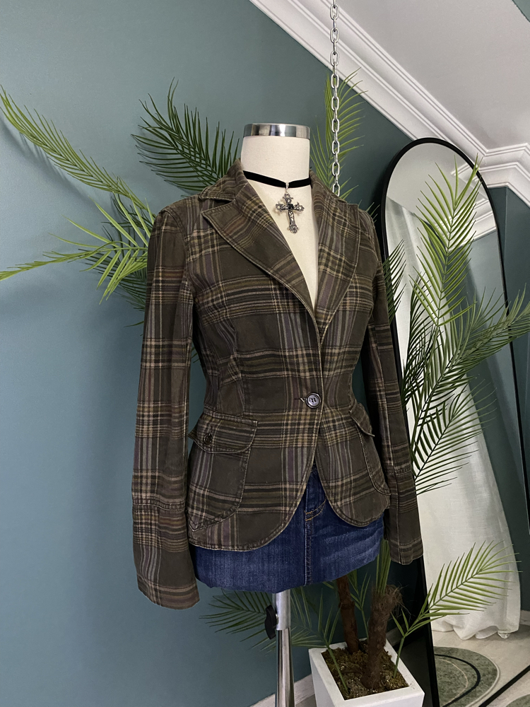 MNG Plaid Blazer