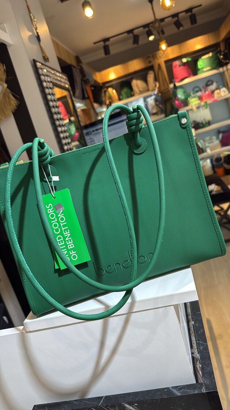 Benetton lacoste kumaş zümrüt rengi bnt 1622 kol çantası