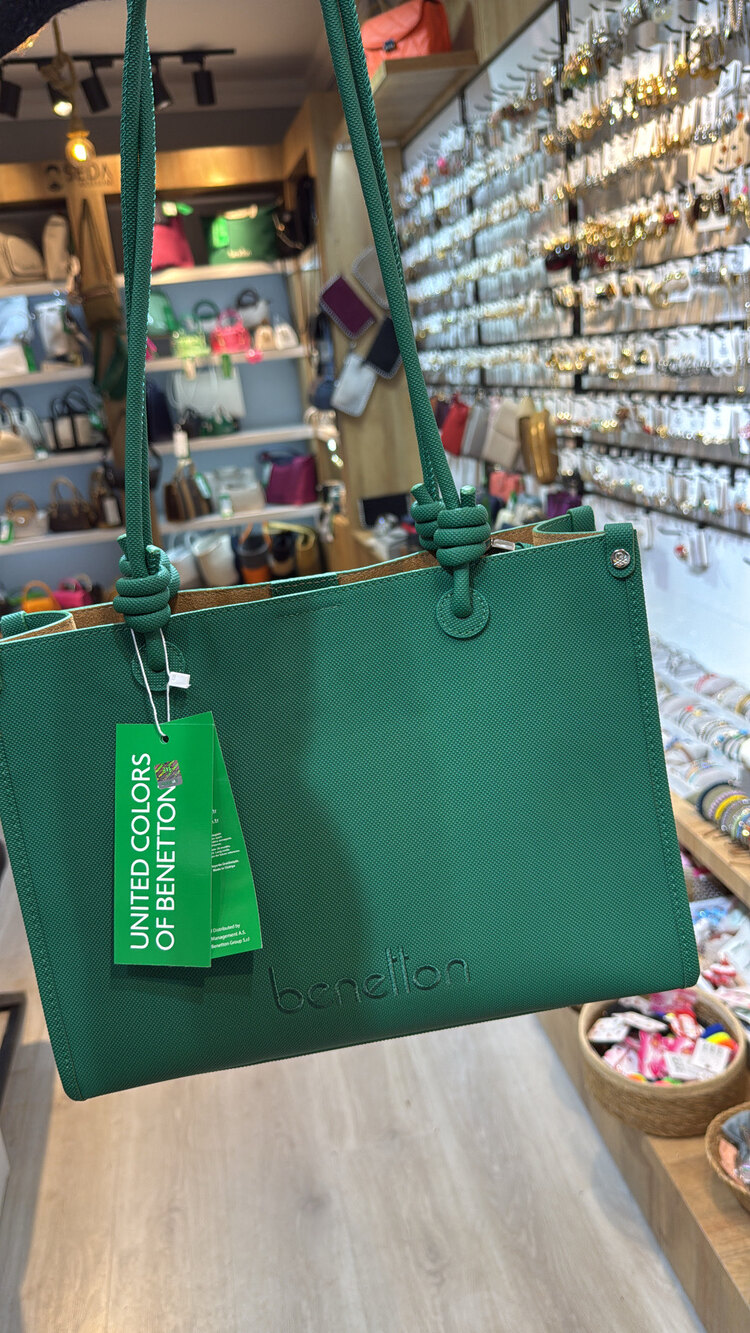 Benetton lacoste kumaş zümrüt rengi bnt 1622 kol çantası