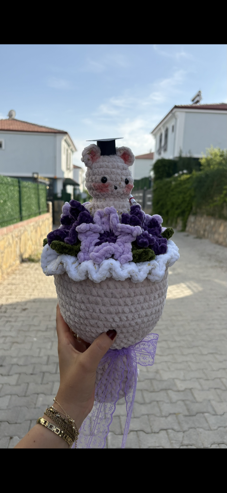 Peluş mezuniyet buketi