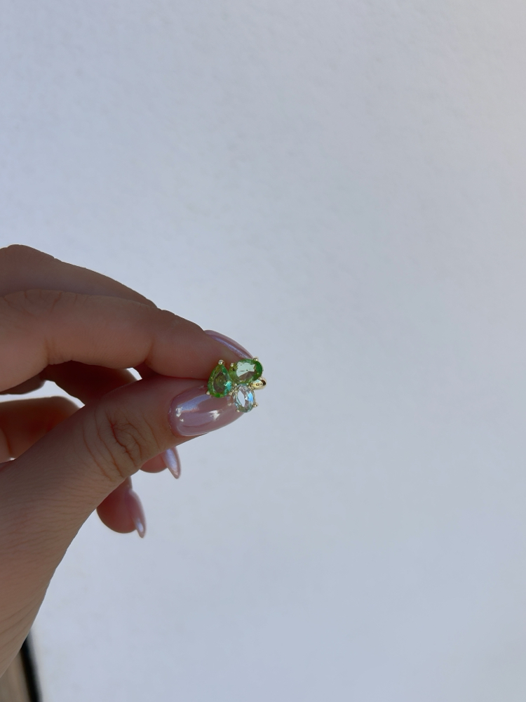 Premium seri tasarım kıkırdak (earcuff) yeşil