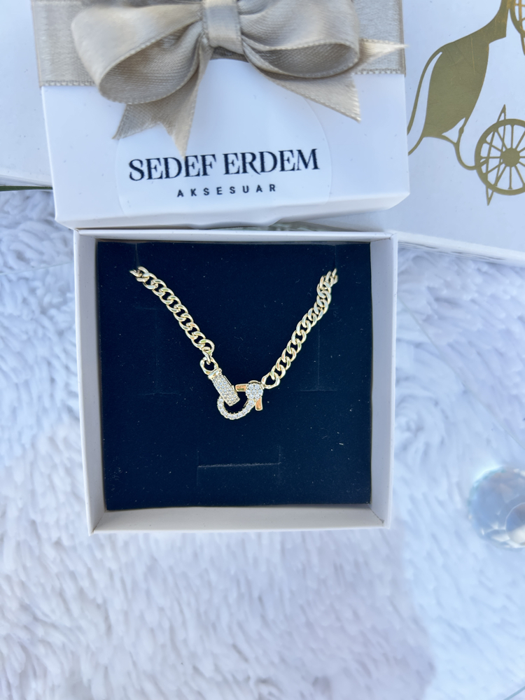 Altın kaplama atasay model kolye