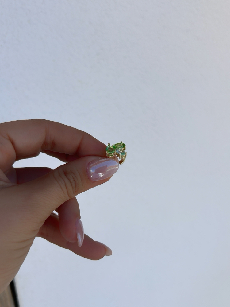Premium seri tasarım kıkırdak (earcuff) yeşil