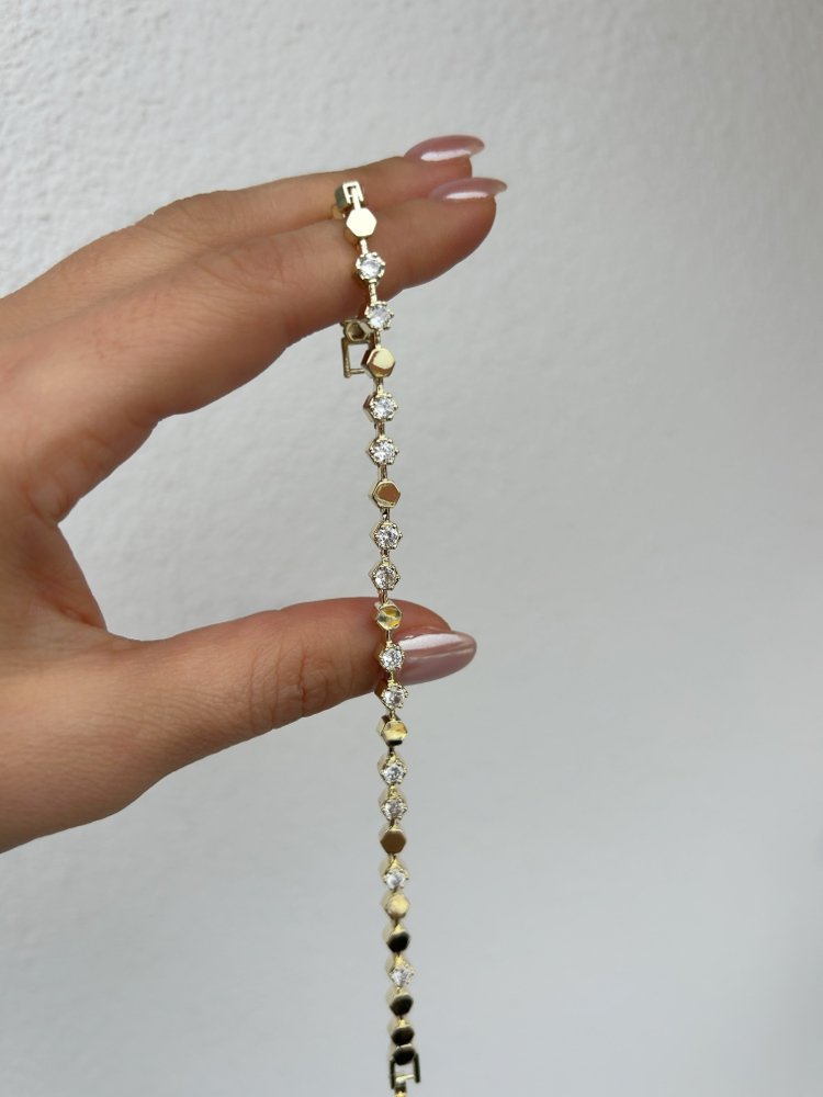 Premium seri 14k 5 gen taş bileklik