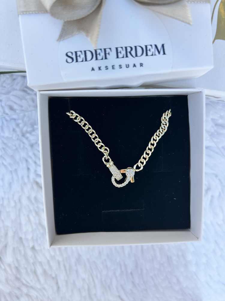 Altın kaplama atasay model kolye