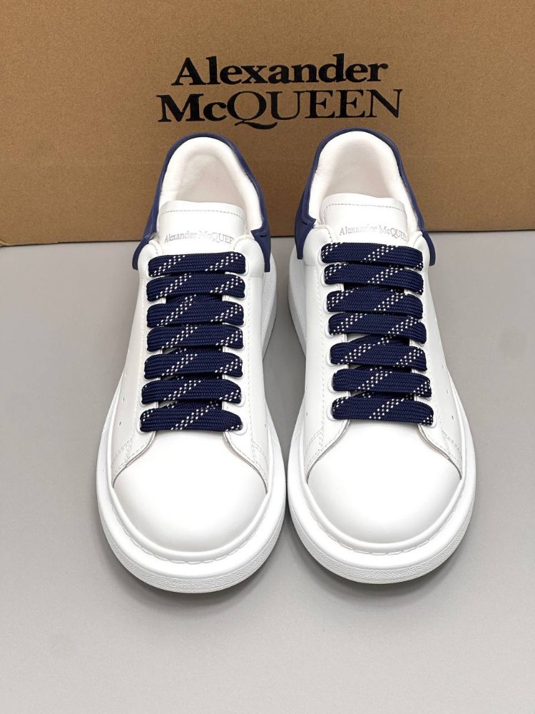 McQueen Erkek İthal Beyaz Lacivert İpli Spor Ayakkabı