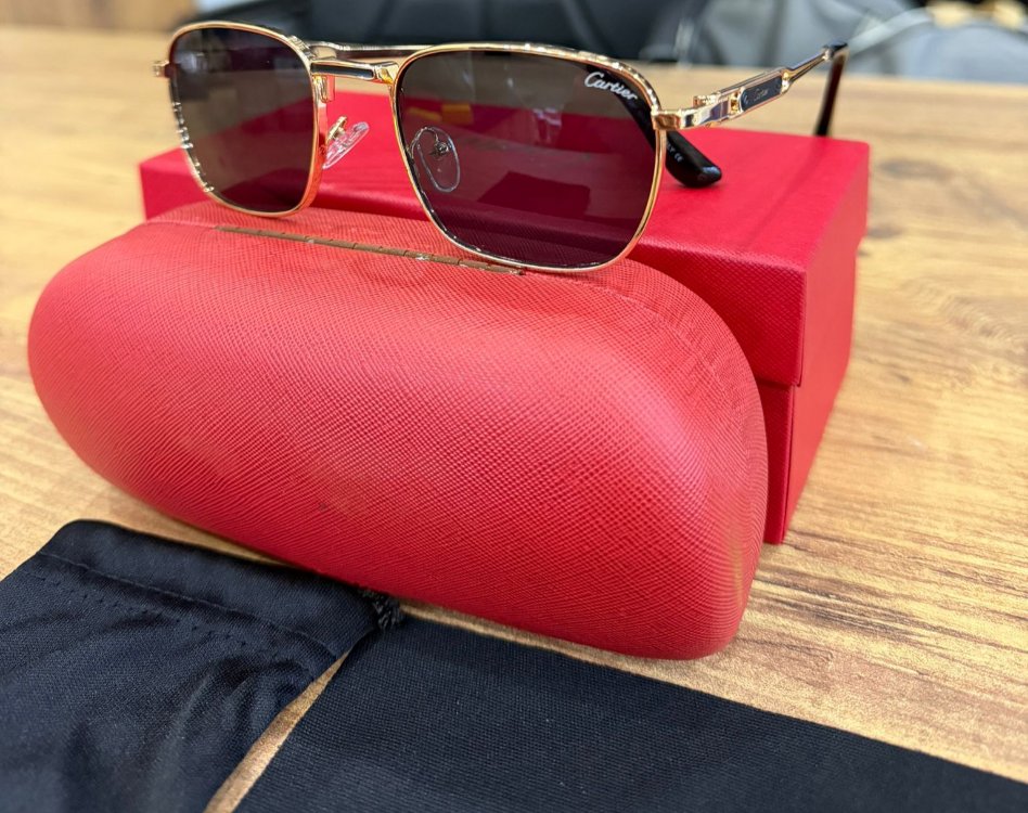 cartier Gold desen çerçeve güneş gözlüğü