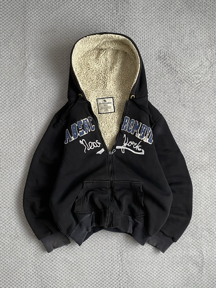 Vintage 2000s Fur Abercrombie Zip Hoodie