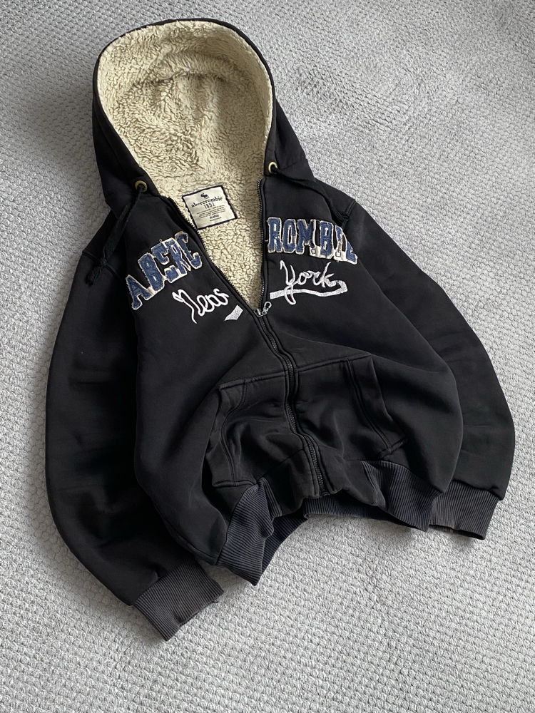 Vintage 2000s Fur Abercrombie Zip Hoodie