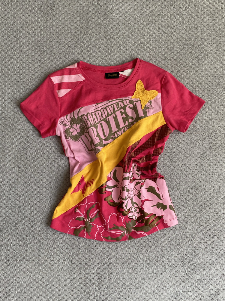 Vintage Y2K Protest Baby Tee