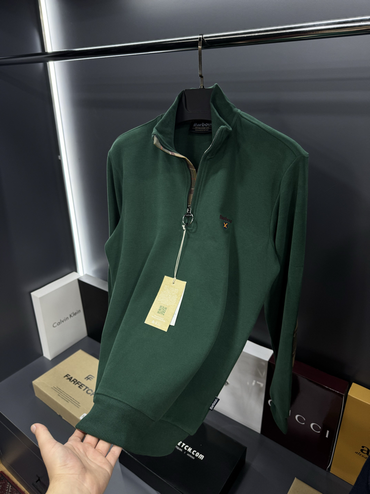 Barbour Premium Yarım Fermuar Sweatshirt