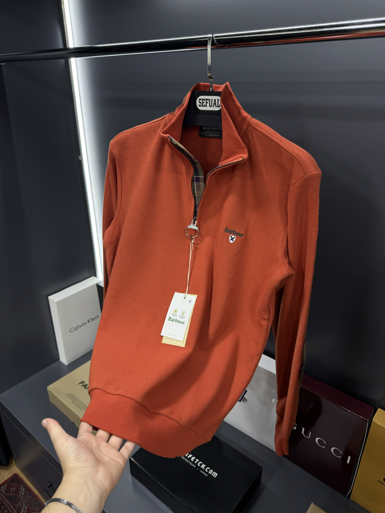 Barbour Premium Yarım Fermuar Sweatshirt