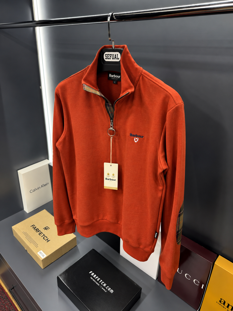 Barbour Premium Yarım Fermuar Sweatshirt