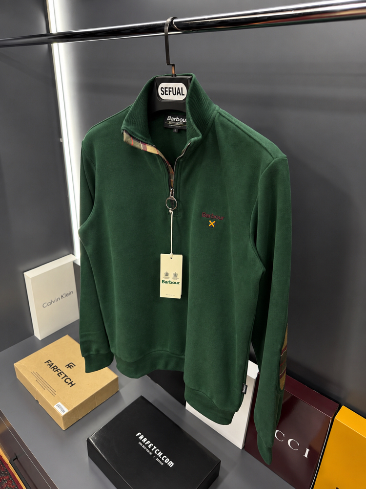 Barbour Premium Yarım Fermuar Sweatshirt