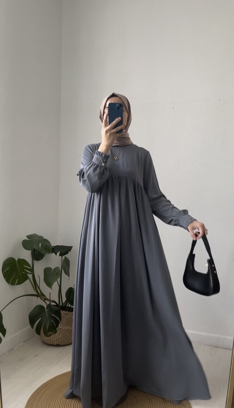 HÜMA fırfırlı robalı elbise