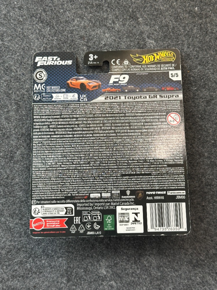 Hot Wheels 2021 Toyota GR Supra Fast & Furious Premium (2024)
