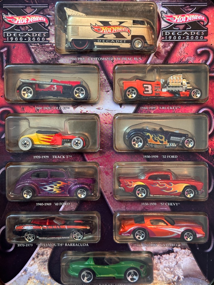 Hot Wheels Decades 1900-2000 Collectible Tin Set (2002)