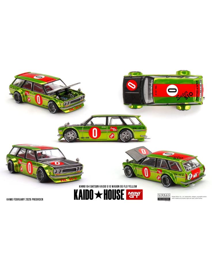 Mini Gt x Kaido House 164 Datsun KAIDO 510 Wagon OG Flo Yellow