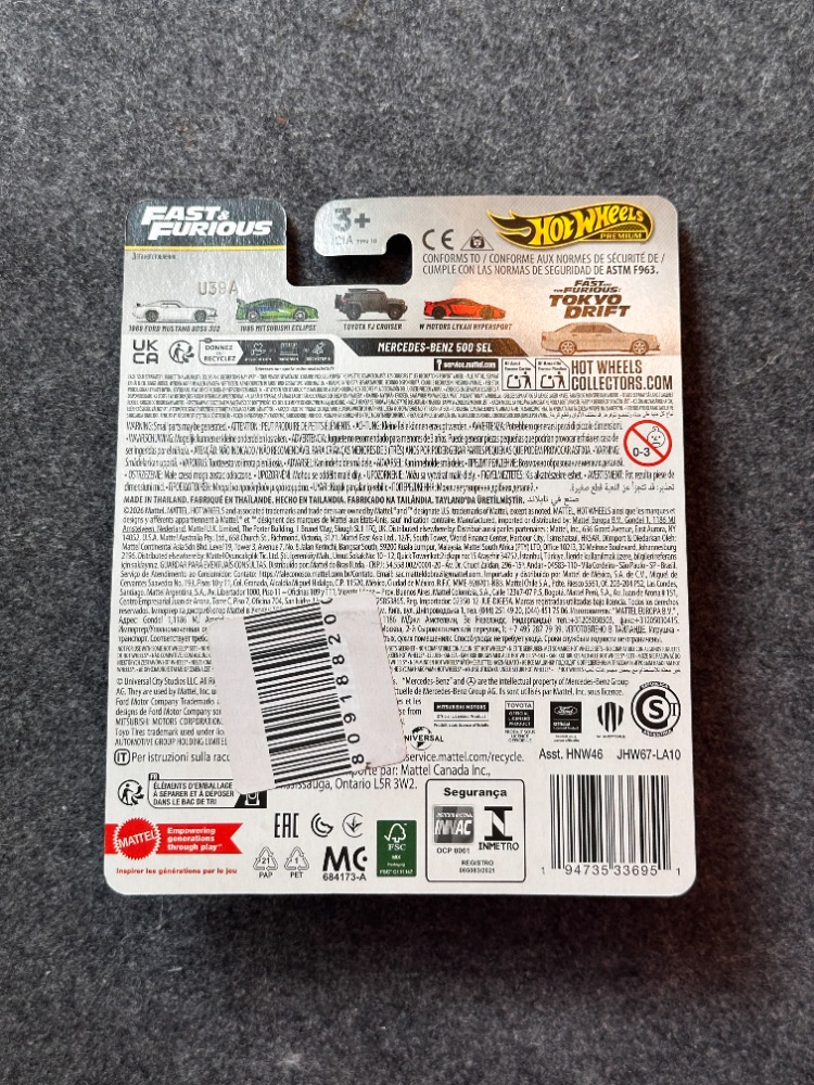 Hot Wheels 25th Anniversary Mercedes-Benz 500 SEL Fast & Furious Premium (2025)