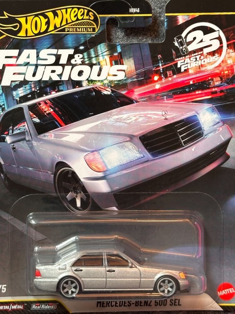 Hot Wheels 25th Anniversary Mercedes-Benz 500 SEL Fast & Furious Premium (2025)