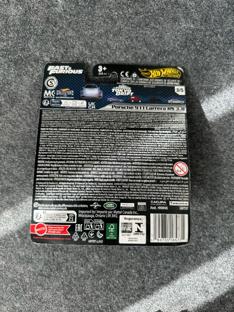 Hot Wheels Porsche 911 Carrera RS 3.8 Fast & Furious Premium (2023)