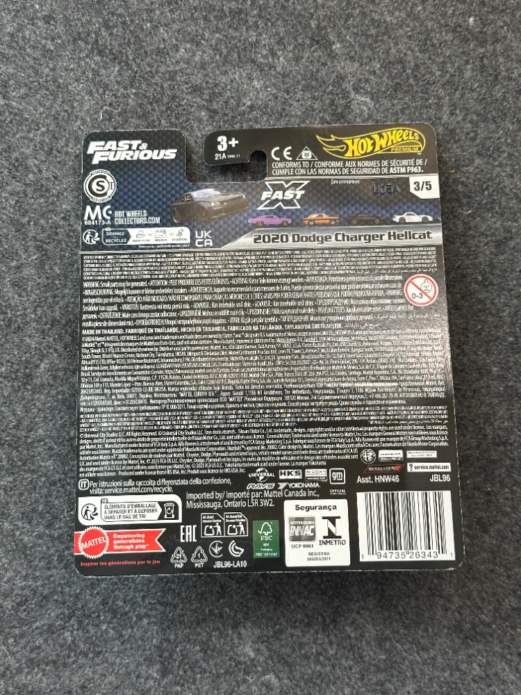 Hot Wheels 2020 Dodge Charger Hellcat Fast & Furious Premium (2024)