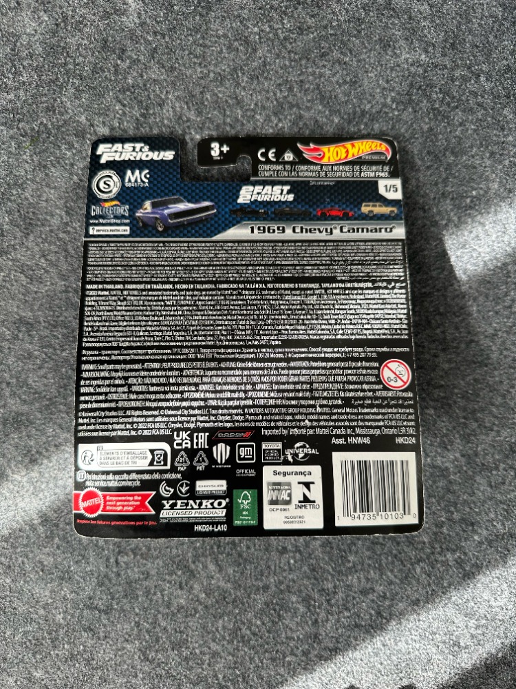 Hot Wheels 1969 Chevy Camaro Fast & Furious Premium (2022)