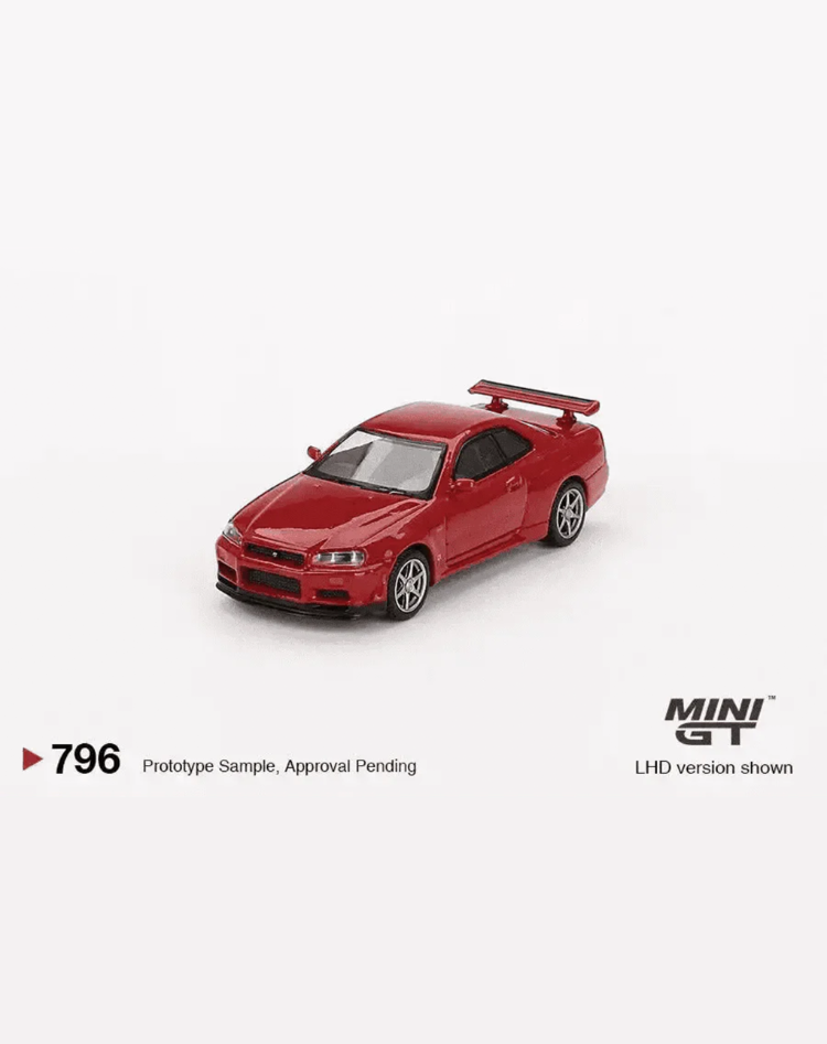Mini GT 796 "Active Red" Nissan Skyline GT-R (R34) V-Spec