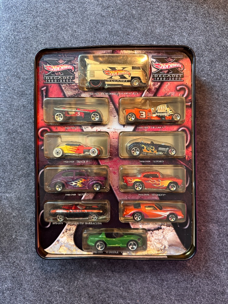 Hot Wheels Decades 1900-2000 Collectible Tin Set (2002)
