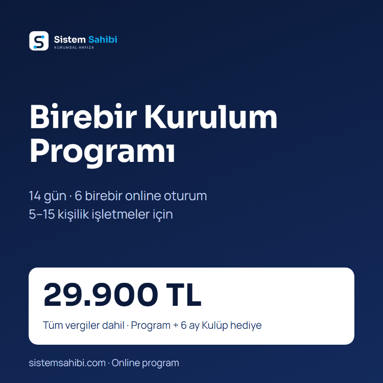 Birebir Kurulum Programı (14 Gün, Online)
