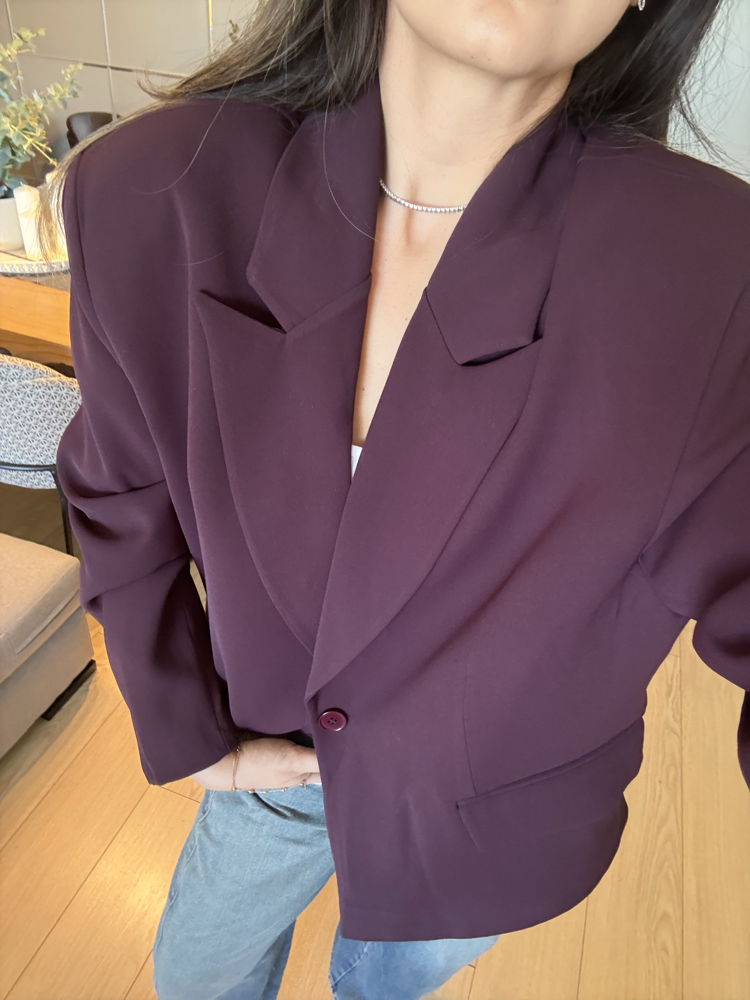 Mürdüm Blazer Oversize Ceket