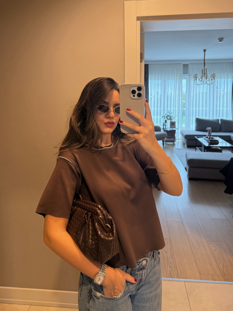 Acı Kahve Triko Bluz