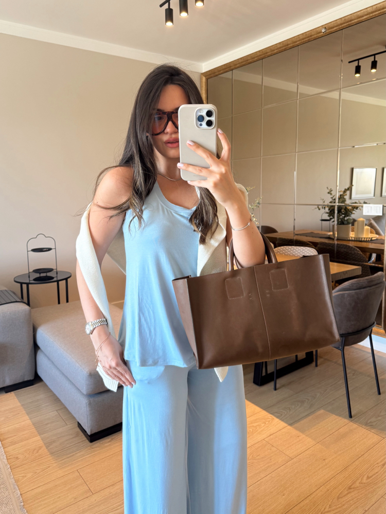 Bebe Mavisi Alt Üst İnce Modal Kumaş Takım