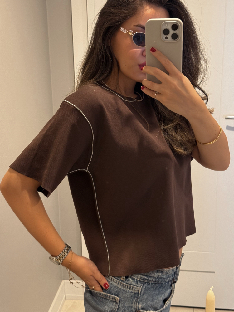 Acı Kahve Triko Bluz
